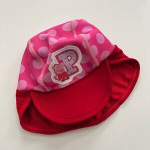 Peppa Pig Toddler Swim Sun Hat red pink polka dot